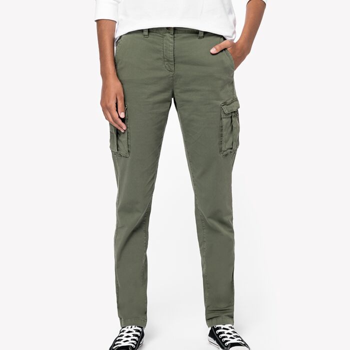 Native Spirit Ladies Washed Cargo Trousers Thumbnail