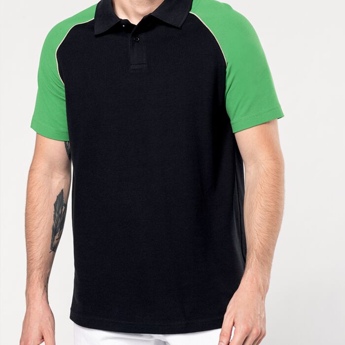 Kariban Baseball Cotton Piqué Polo Shirt Thumbnail