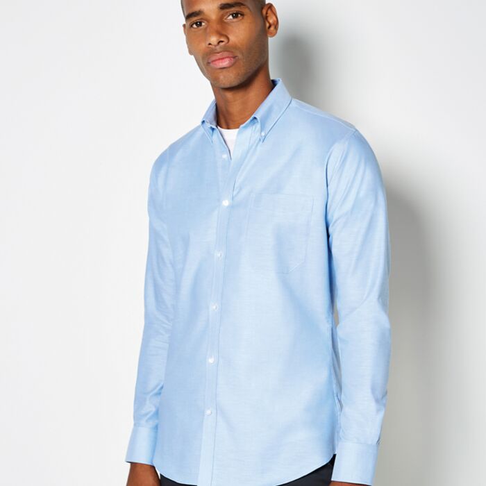 Kustom Kit Long Sleeve Slim Fit Workwear Oxford Shirt Thumbnail